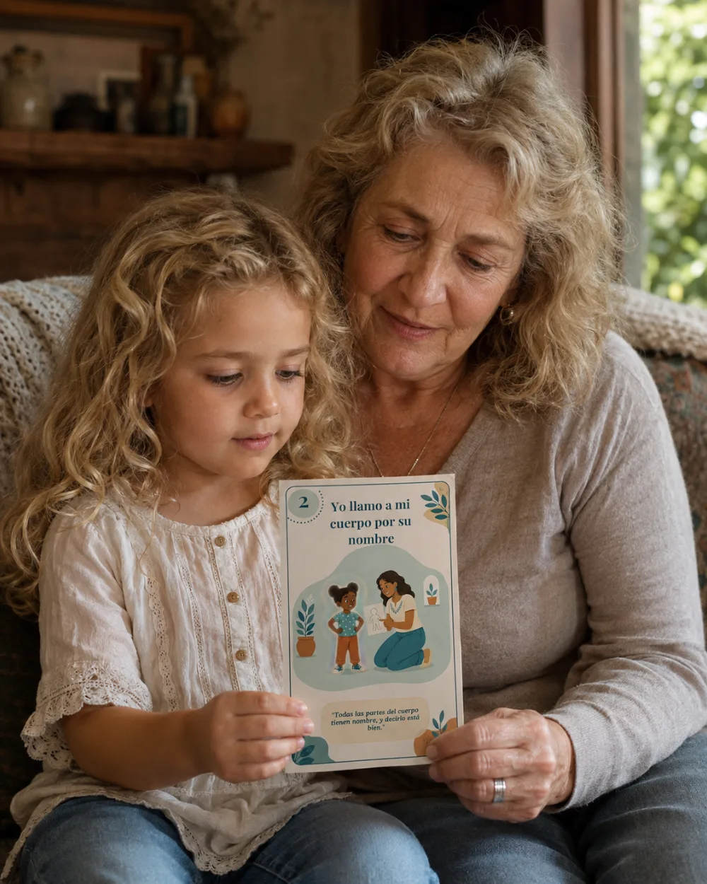 Una tarjeta de poder de THE BODY POWERS en las manos de una mamá